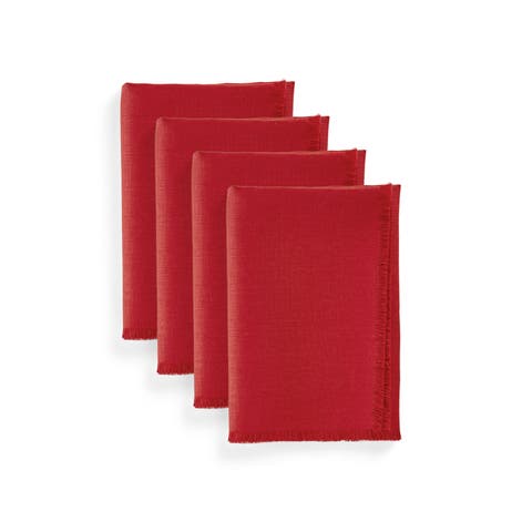 Linen Dinner Napkins Set of 4, 20 x 20" - Fringe