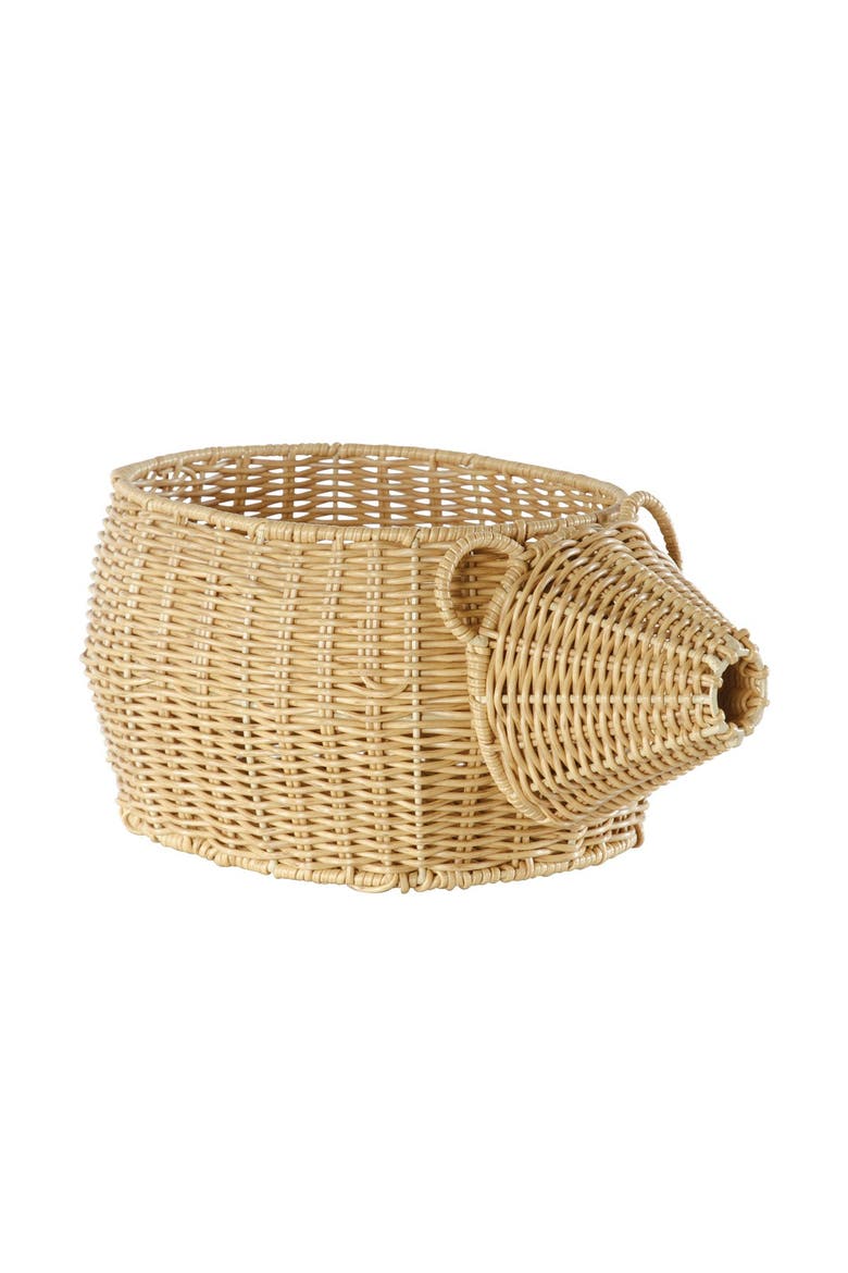 Hedgehog Washable Wicker Basket, Main, color, Brown