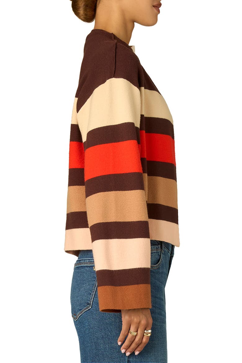 Stripe Cardigan, Alternate, color, CHOCOLATE TRUFFLE MULTI