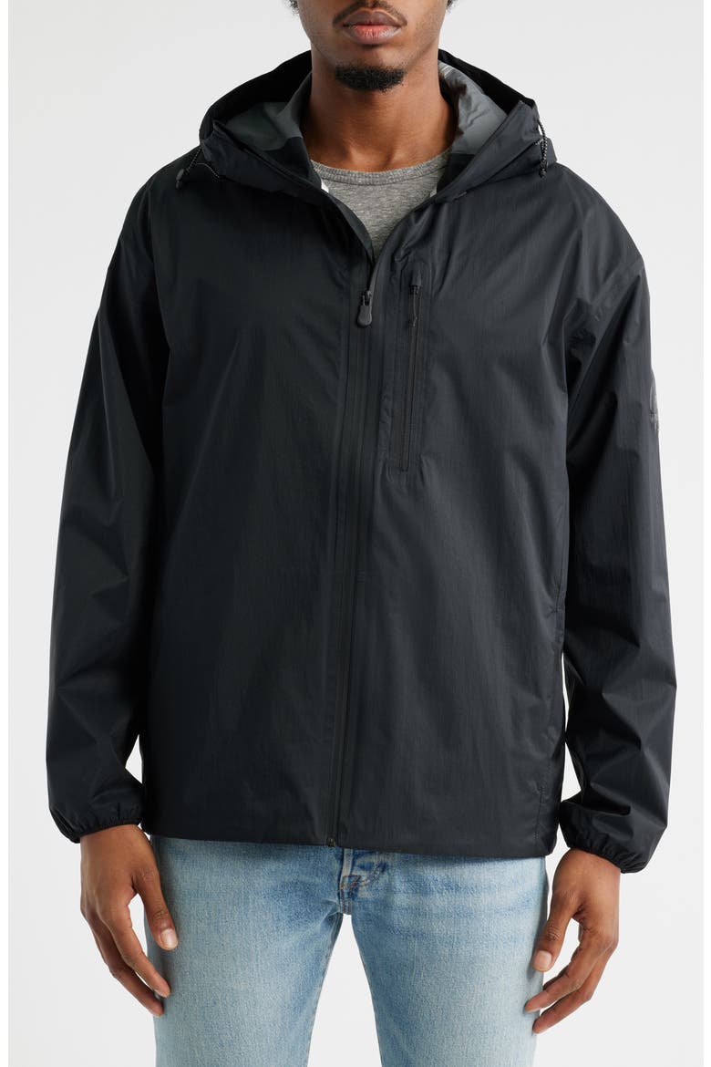 Zafir Hooded Water Resistant Jacket, Alternate, color, BLACK