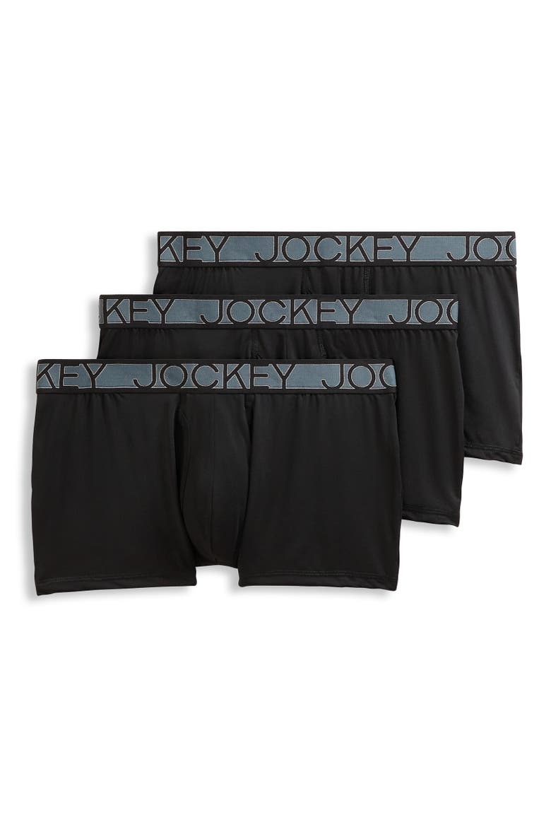 Mens Active Microfiber 2.5" Trunk - 3 Pack, Main, color, Black