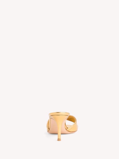 Gianvito Rossi Lucrezia 70 Mirrored-leather Mules In Gold