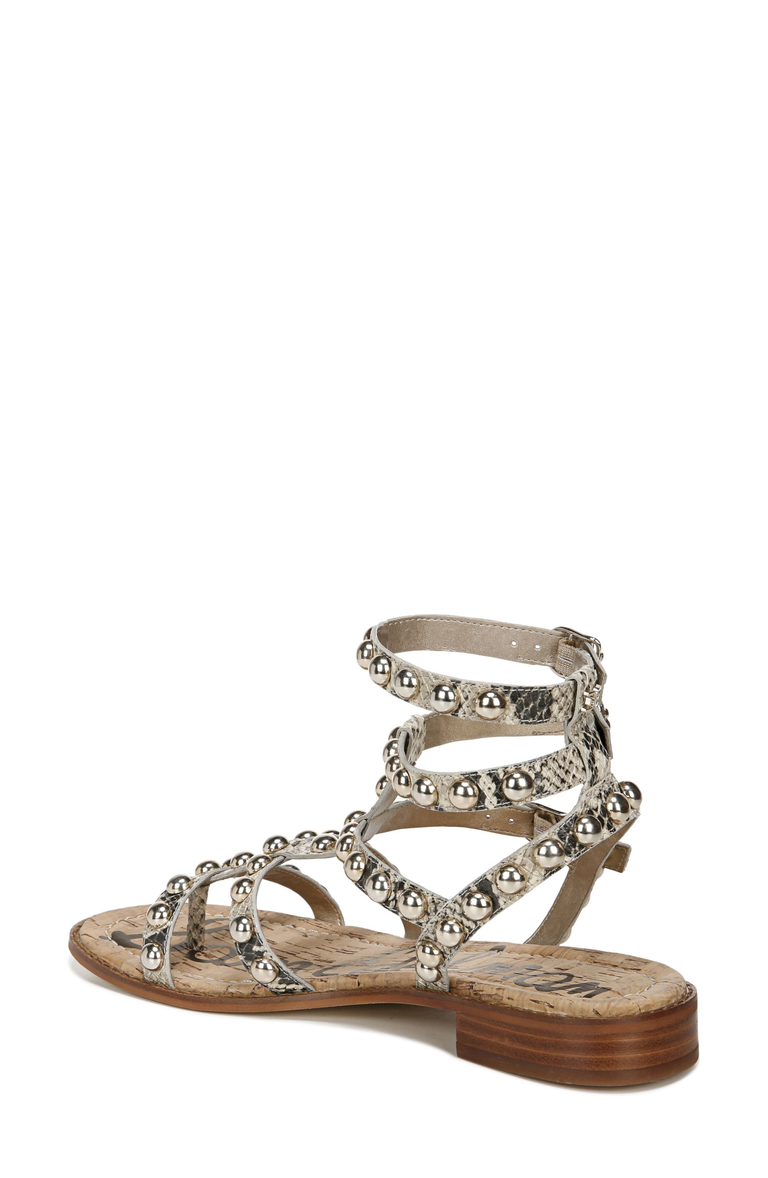 Eavan Studded Sandal, Alternate, color, BEACH LEATHER