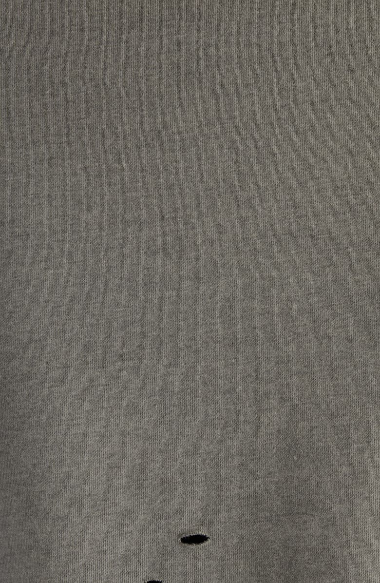 Acne Studios Oversize Ripped Logo Graphic T-Shirt, Alternate, color, Moss Green