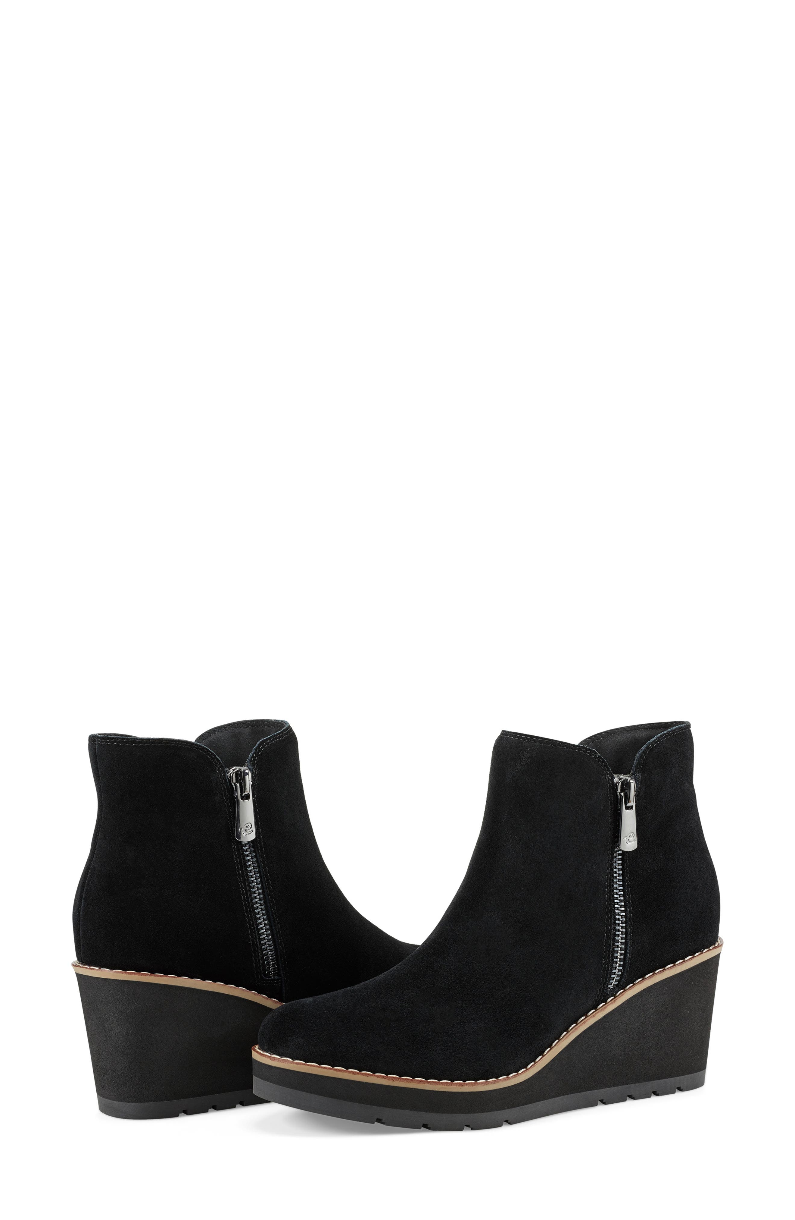 Easy Spirit Sejayda Wedge Heel Bootie, Alternate, color, Black