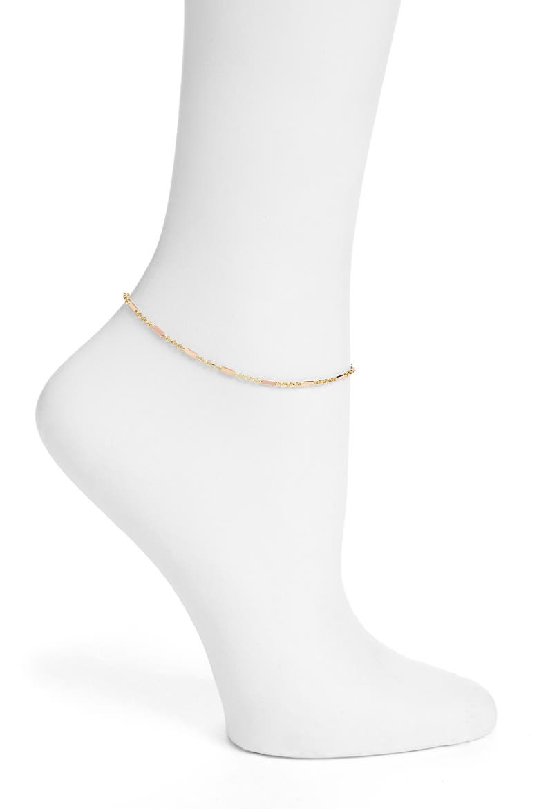 Amalfi Enameled Anklet, Main, color, BLUSH MIX ENAMEL