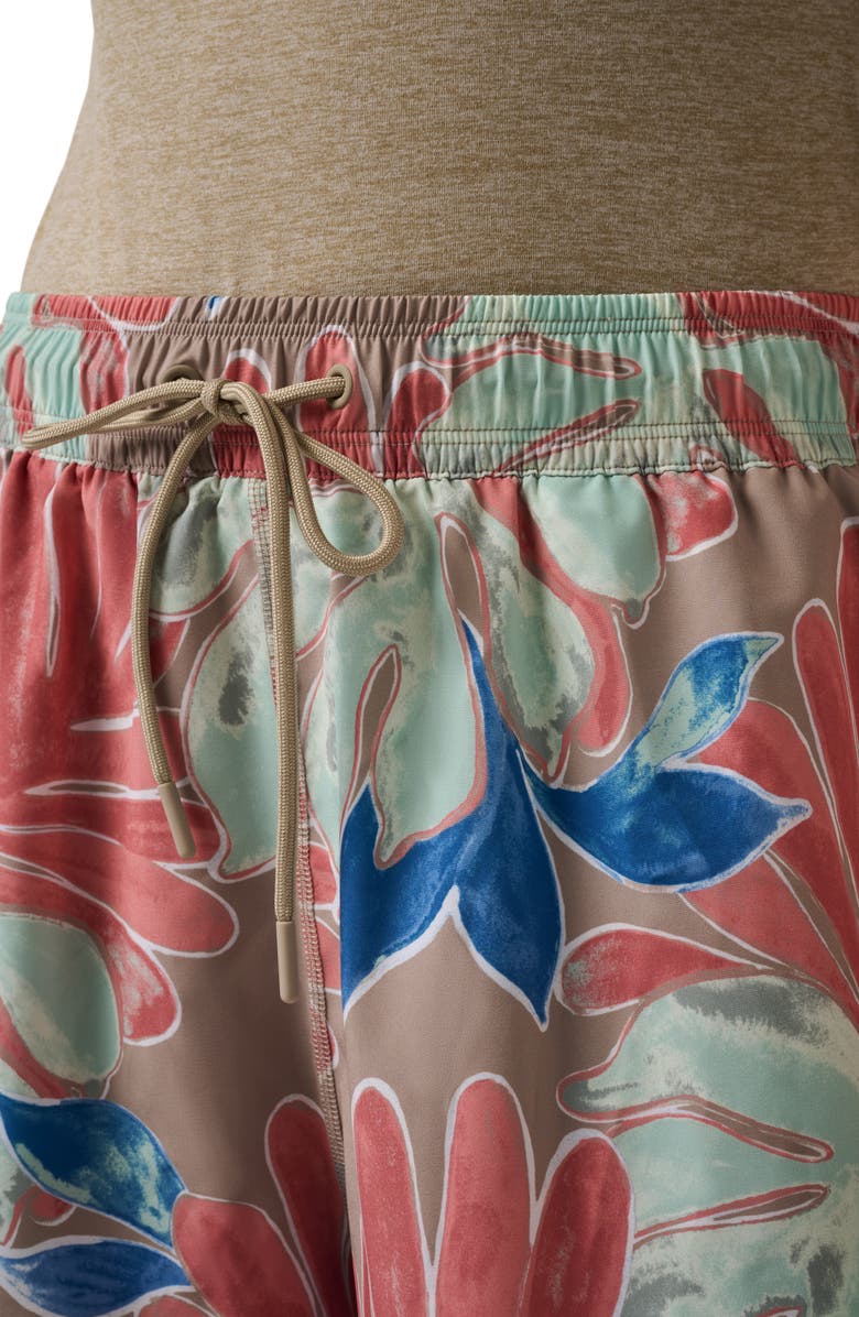 TravisMathew Breeze Blend Print Drawstring Shorts, Alternate, color, Soft Taupe Multi