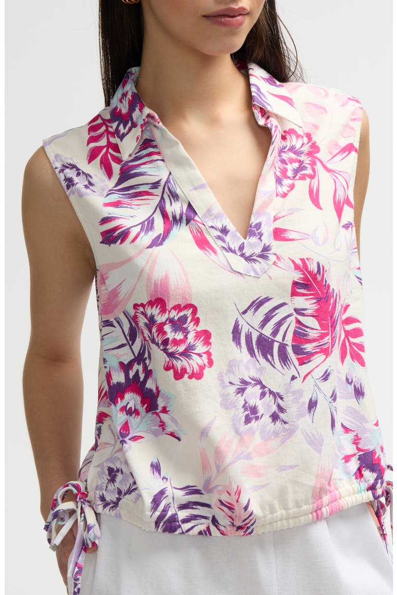 Sleeveless Drawstring Hem Top, Alternate, color, TROPICAL PINK