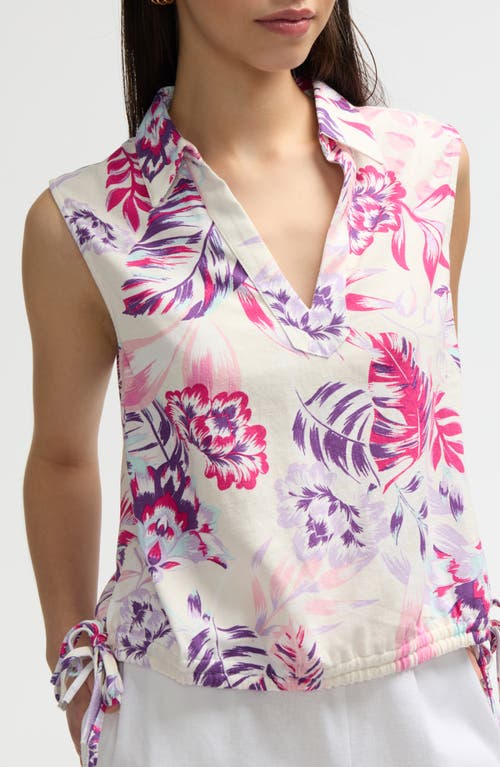 Nvlt Sleeveless Drawstring Hem Top In Tropical Pink