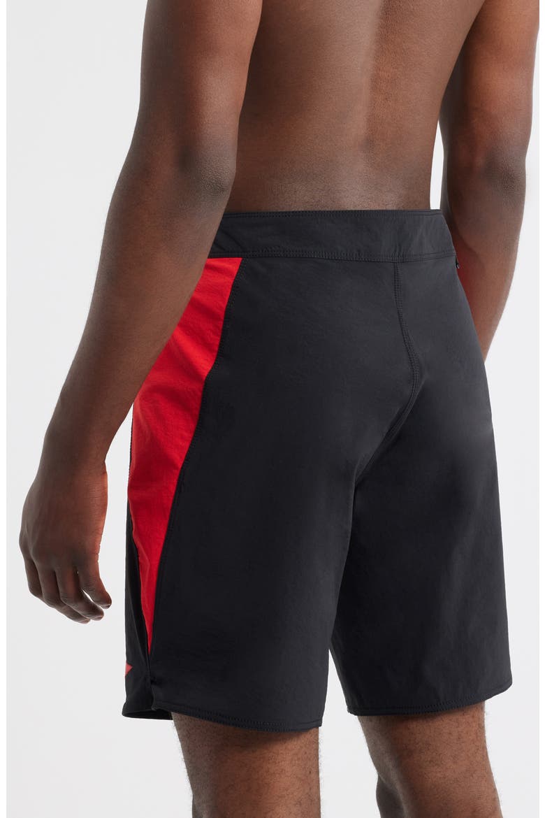 Cordura Airtex Board Shorts, Alternate, color, BLACK RACING RED