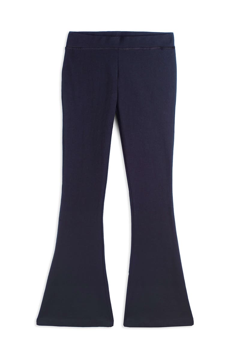 Mightly Organic Cotton Solid Flare Leggings, Main, color, Navy