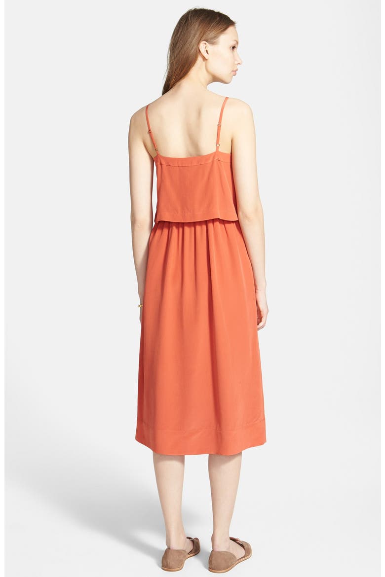 Camisole Overlay Silk Slipdress, Alternate, color, BURNT COPPER