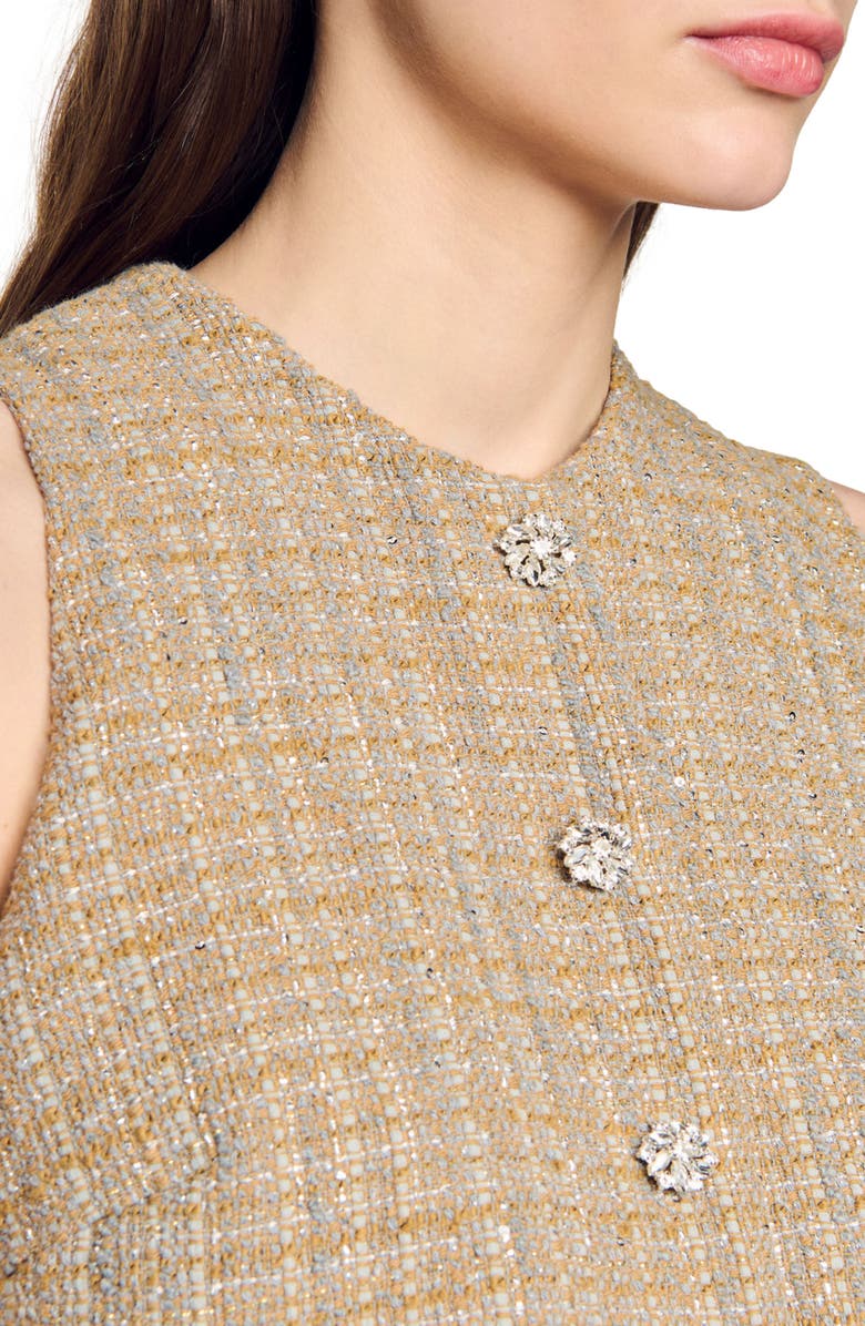 SANDRO Tweed dress, Alternate, color, 