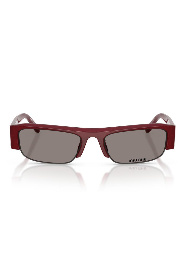 51mm Gradient Rectangular Sunglasses, Main, color, BURGUNDY OPAL / DARK GREY
