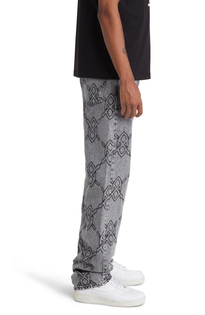 DAILY PAPER Rahul Logo Print Straight Leg Nonstretch Denim Jeans, Alternate, color, 