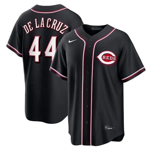 Men's Nike Elly De La Cruz Cincinnati Reds Fashion Replica Black Out Jersey