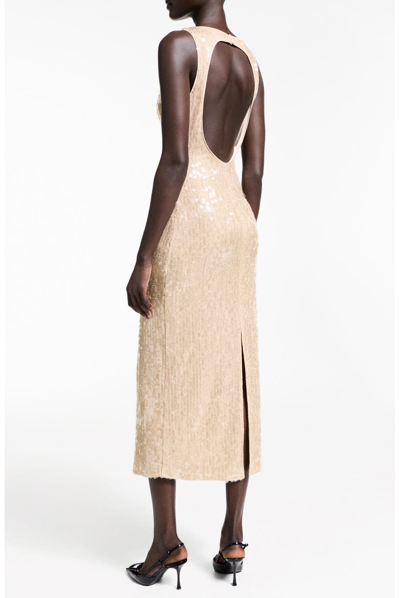 Cutout Sequin Maxi Dress, Alternate, color, GOLD