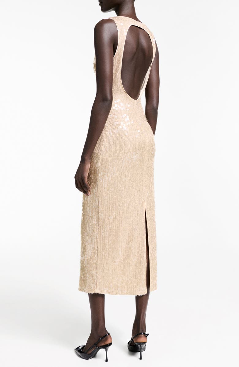 MANGO Cutout Sequin Maxi Dress, Alternate, color,