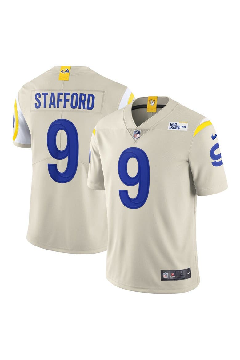 Men's Nike Matthew Stafford Bone Los Angeles Rams Vapor Limited Jersey, Main, color, Cream