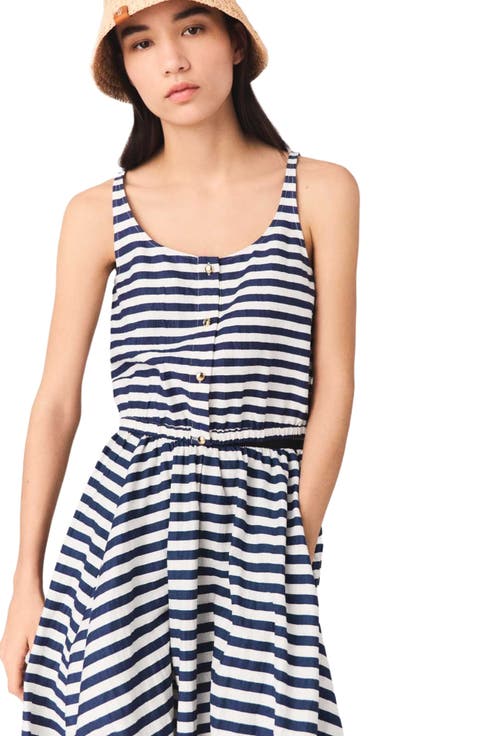 Linen-blend top