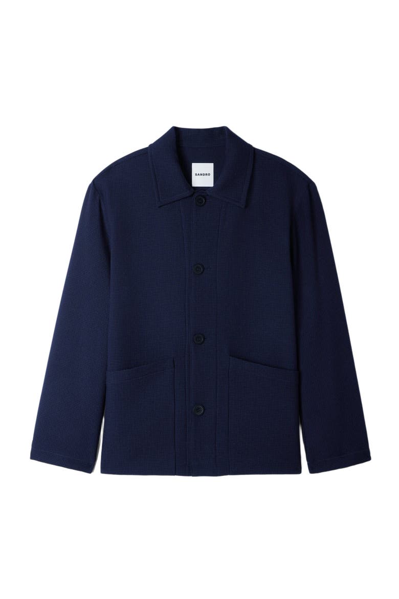 Buttoned wool worker jacket, Alternate, color, Midnight blue
