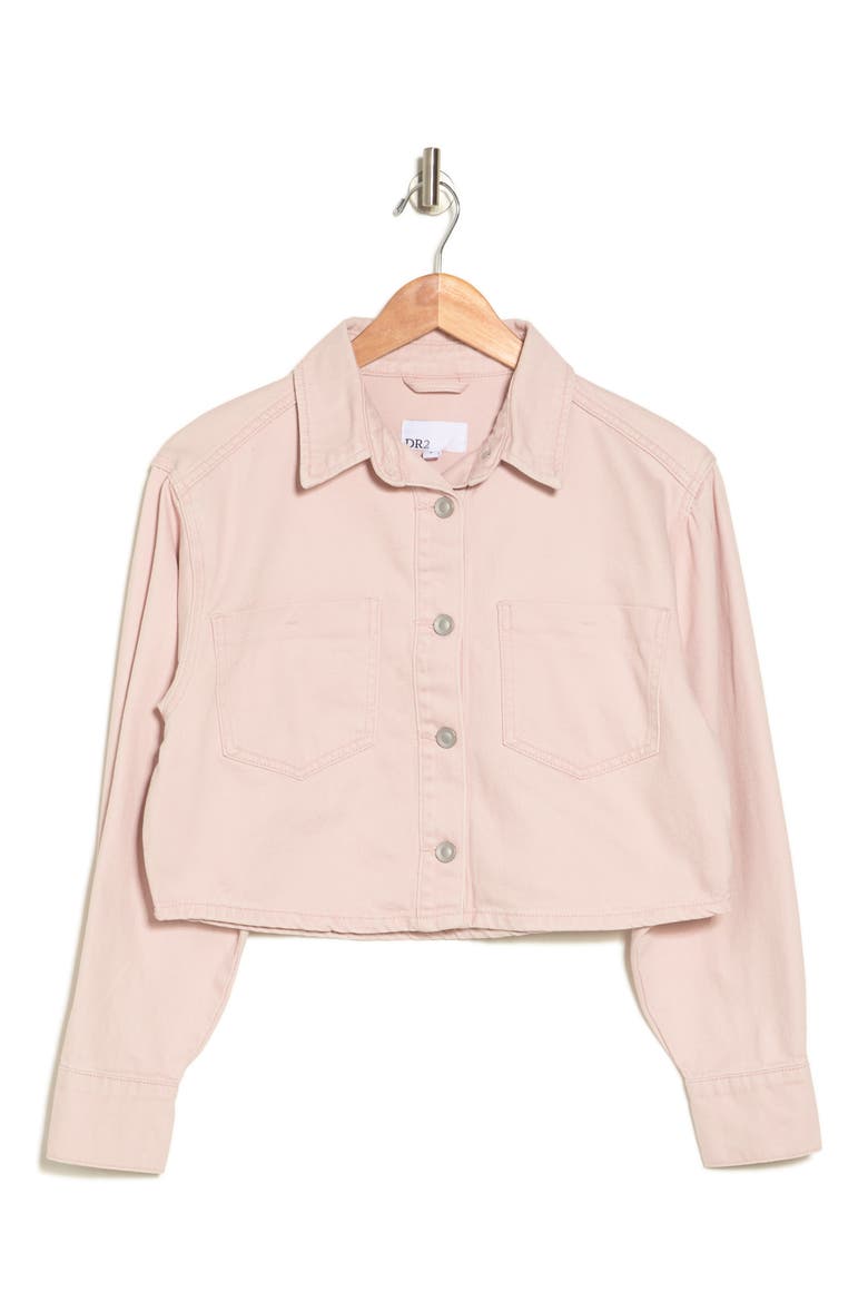 Crop Denim Jacket, Alternate, color, WASHED BLUSH