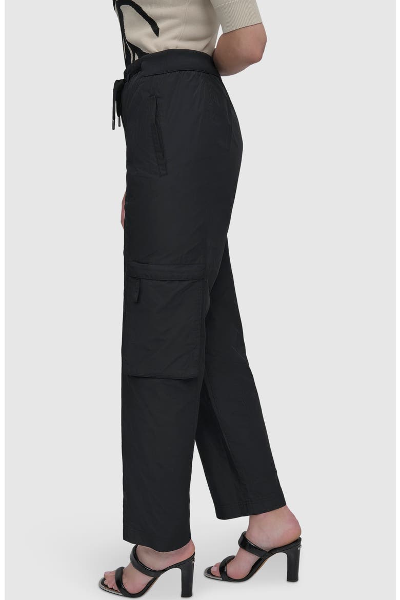 Taffeta Cargo Pants, Alternate, color, BLACK