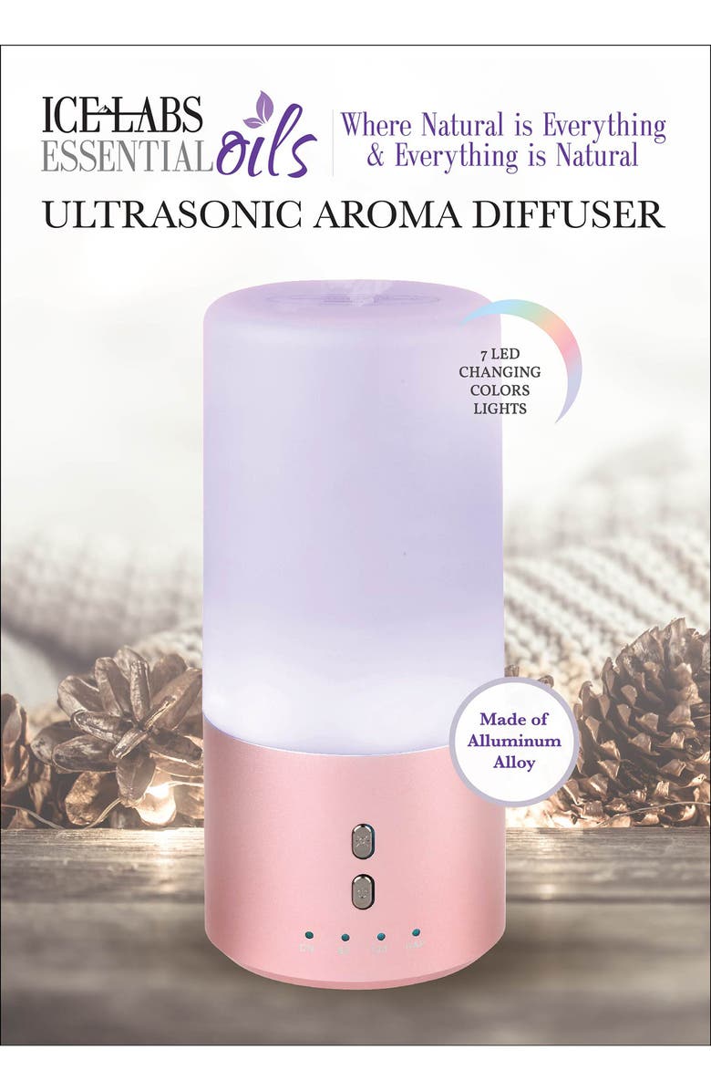VIVITAR Rose Gold Aluminum Alloy Ultrasonic Diffuser, Alternate, color, 