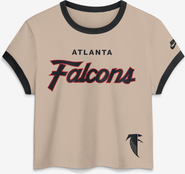 Nike Women's Nike Cream Atlanta Falcons Rewind Ringer Mod Cropped T-Shirt