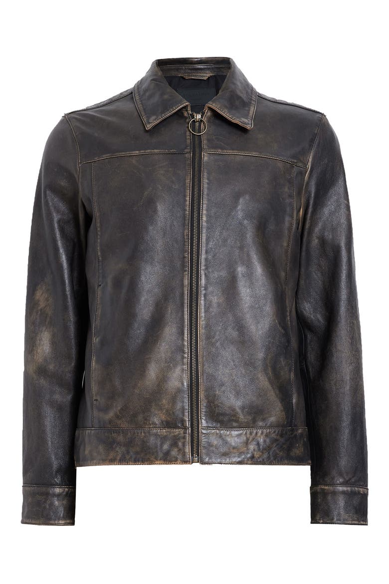 Alkan Leather Jacket, Alternate, color, VINTAGE BLACK