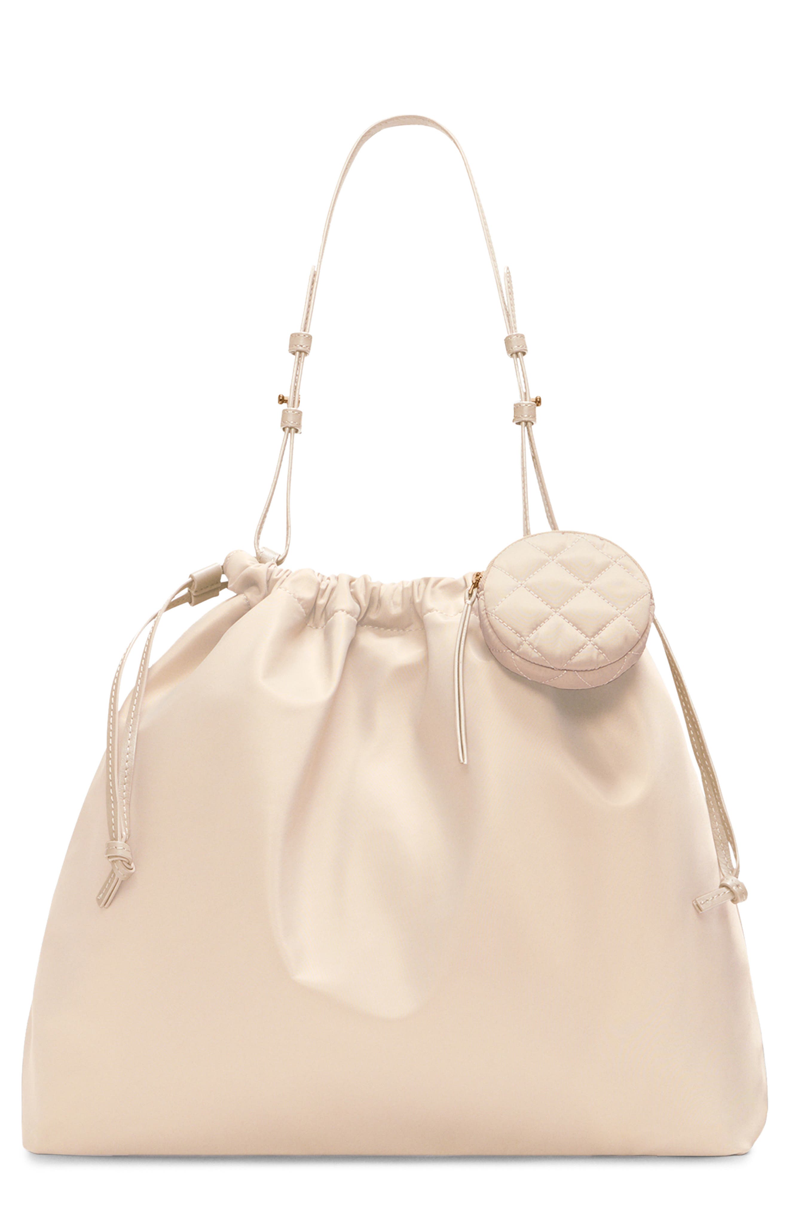 MZ Wallace Small Waverly Nylon Shoulder Bag, Main, color, Buff