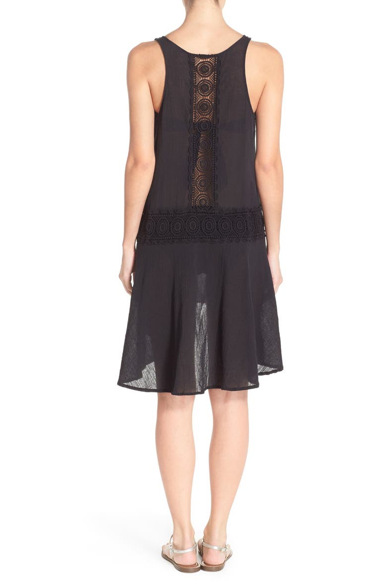 'Island Fare' Cover-Up Tank Dress, Alternate, color, BLACK