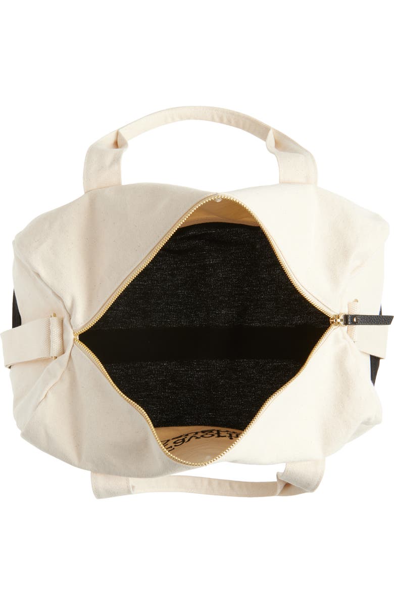 Favorite Daughter Logo Embroidered Canvas Duffle Bag, Alternate, color, Natural Black