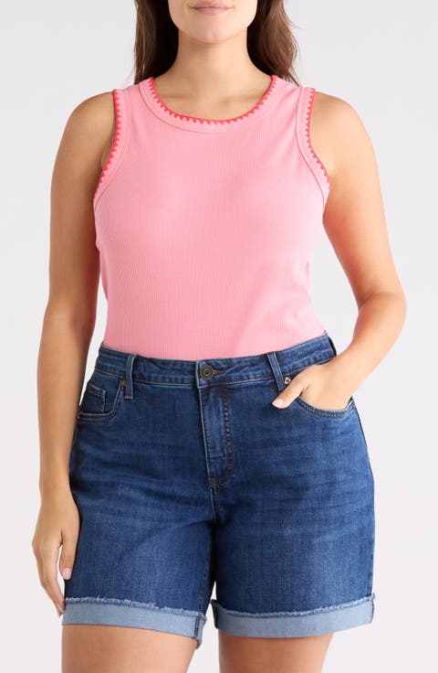 Whipstitch Trim Rib Tank (Plus)