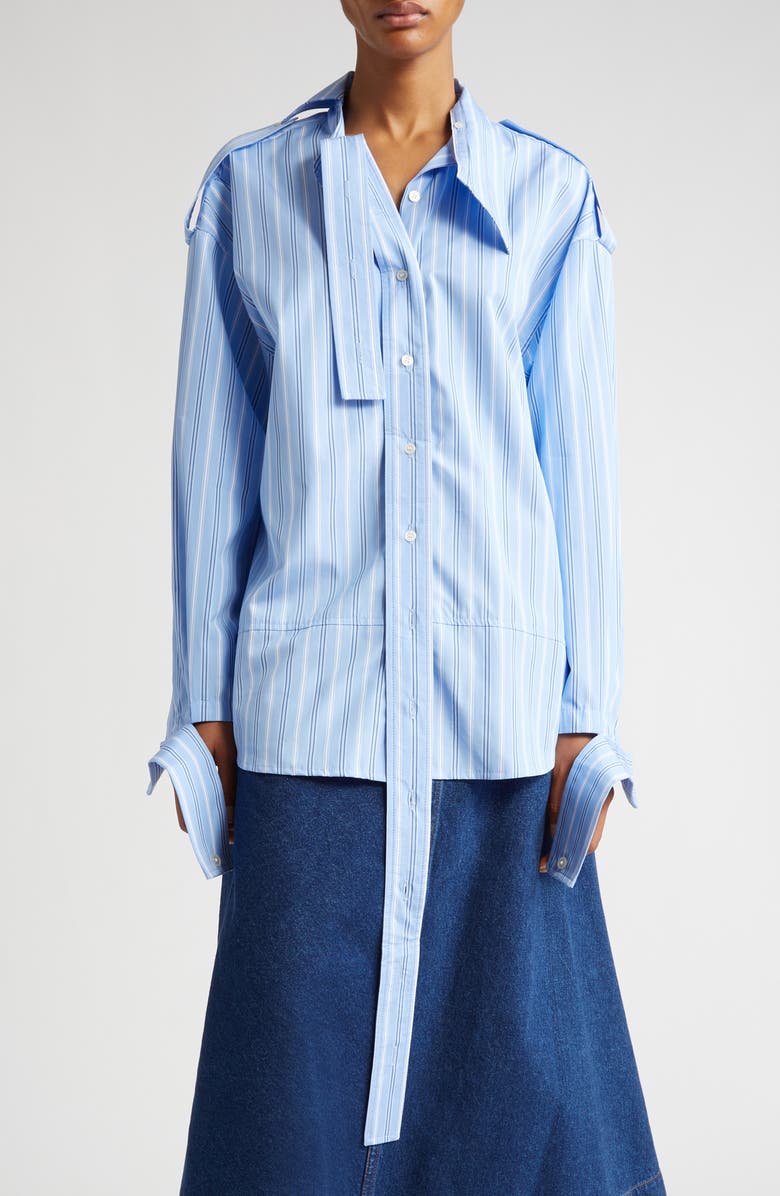 Meryll Rogge Stripe Deconstructed Button-Up Shirt, Main, color, 