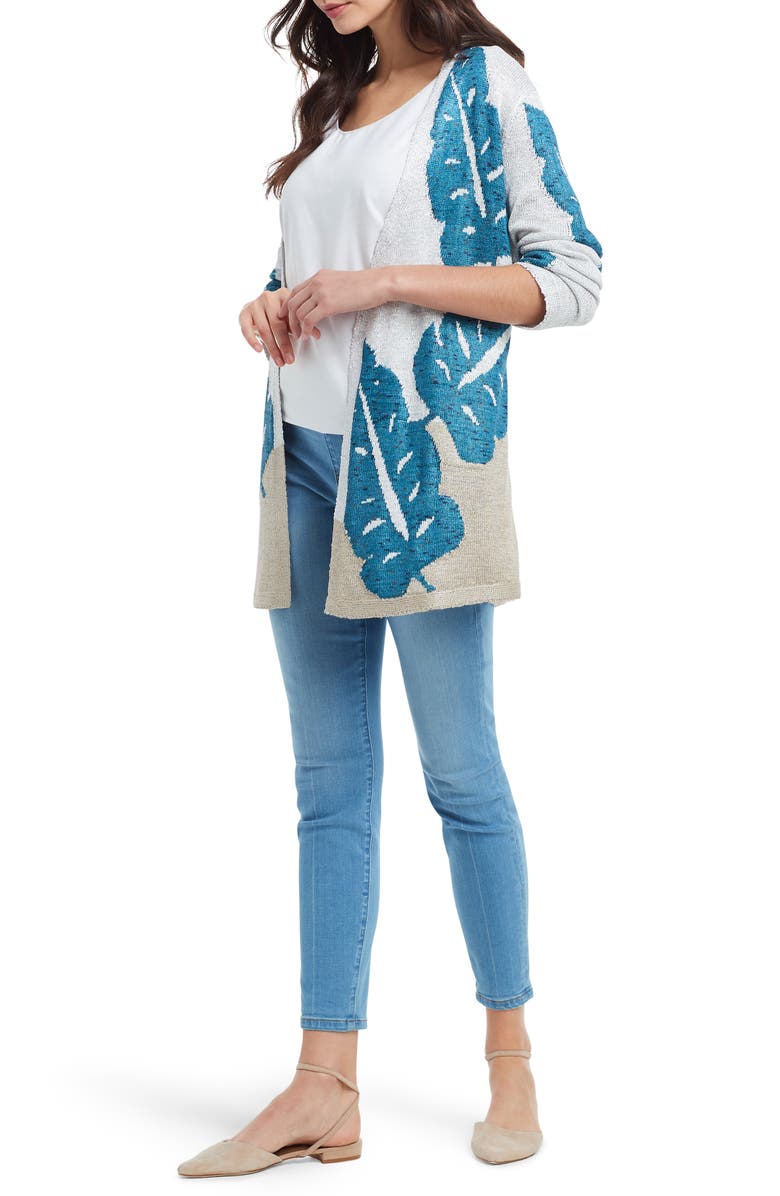NIC+ZOE Falling Fronds Cardigan, Alternate, color, 