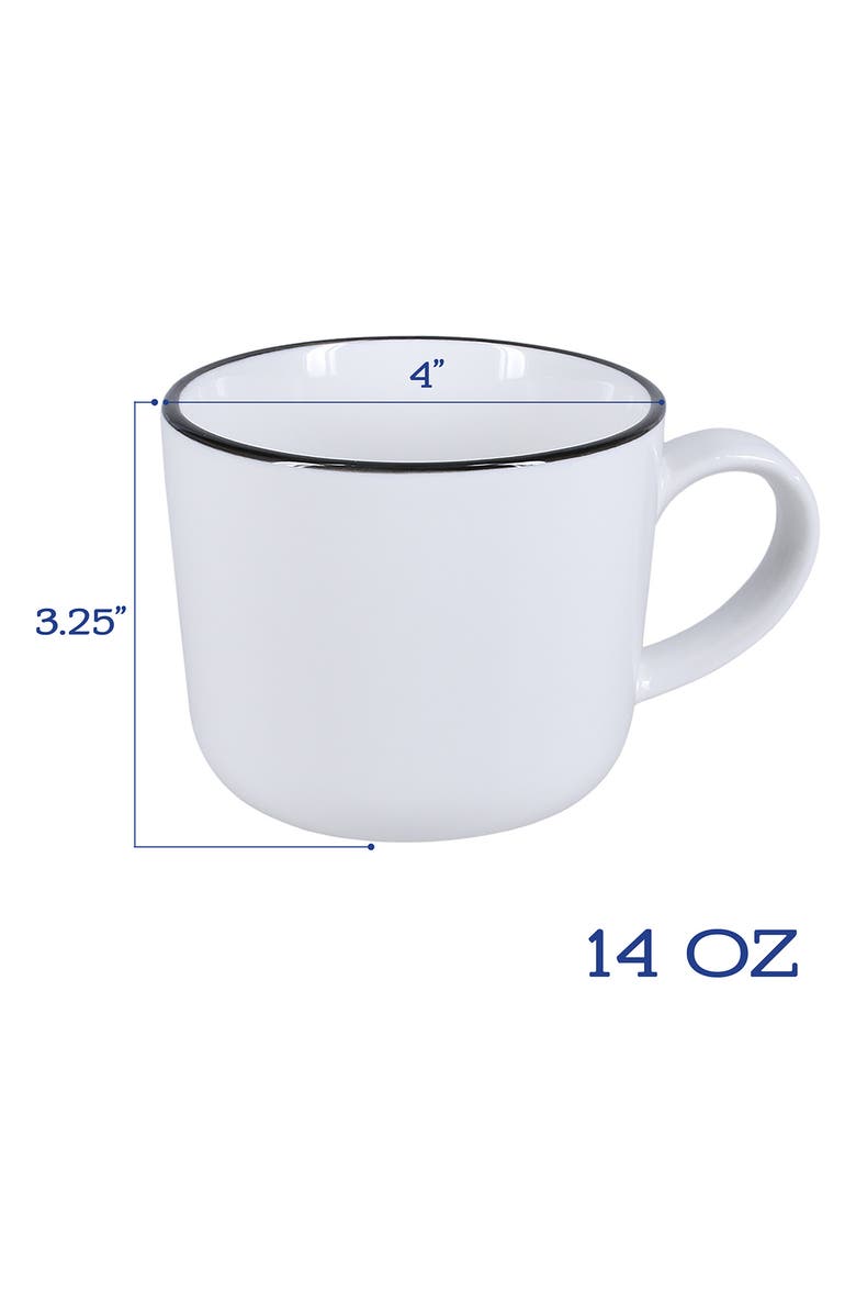 BIA Cordon Bleu Set of 4 Silhouette Mugs, Alternate, color, White W/ Black