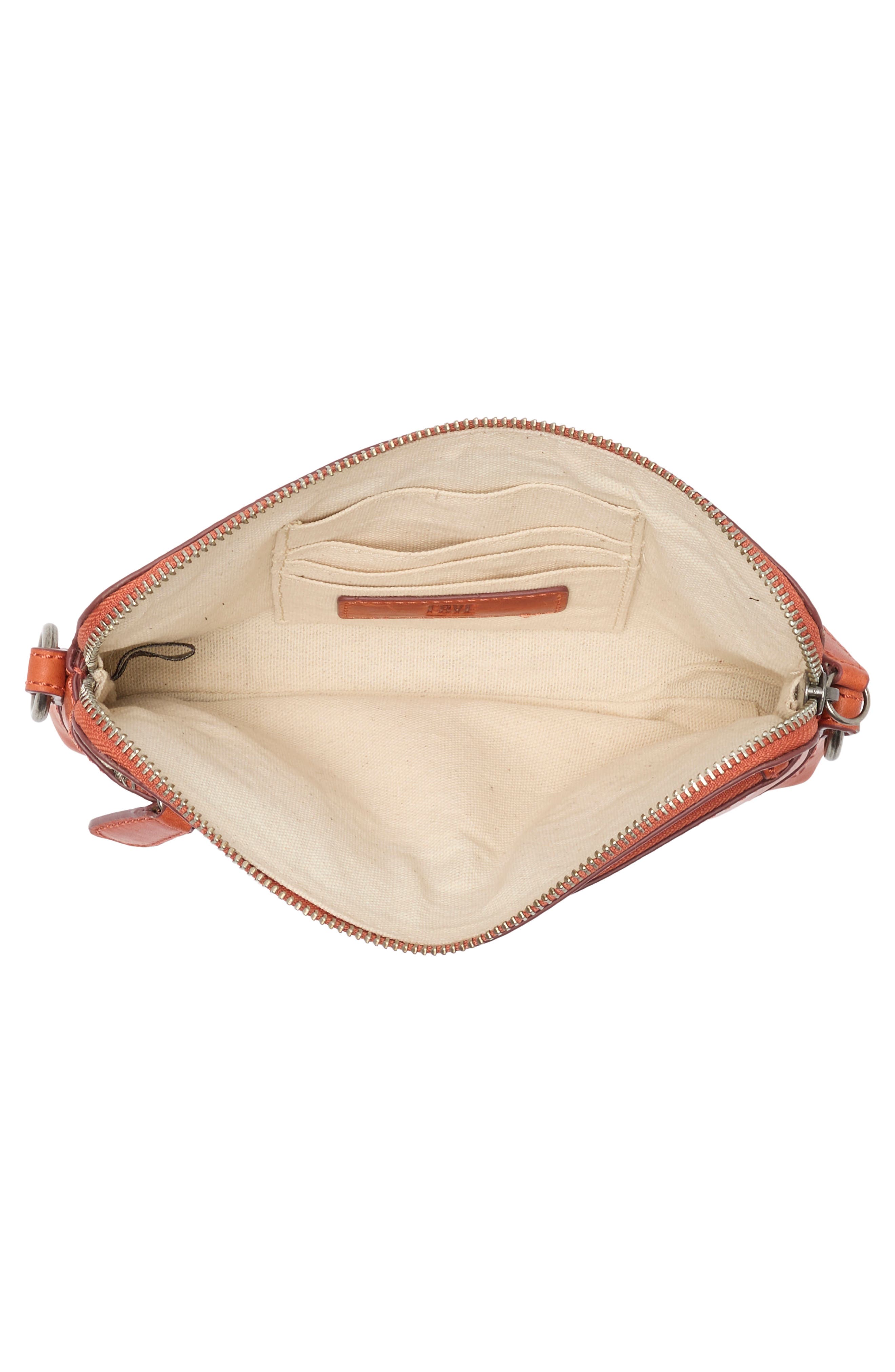 Melissa Faux Leather Crossbody Wristlet, Alternate, color, PERSIMMON