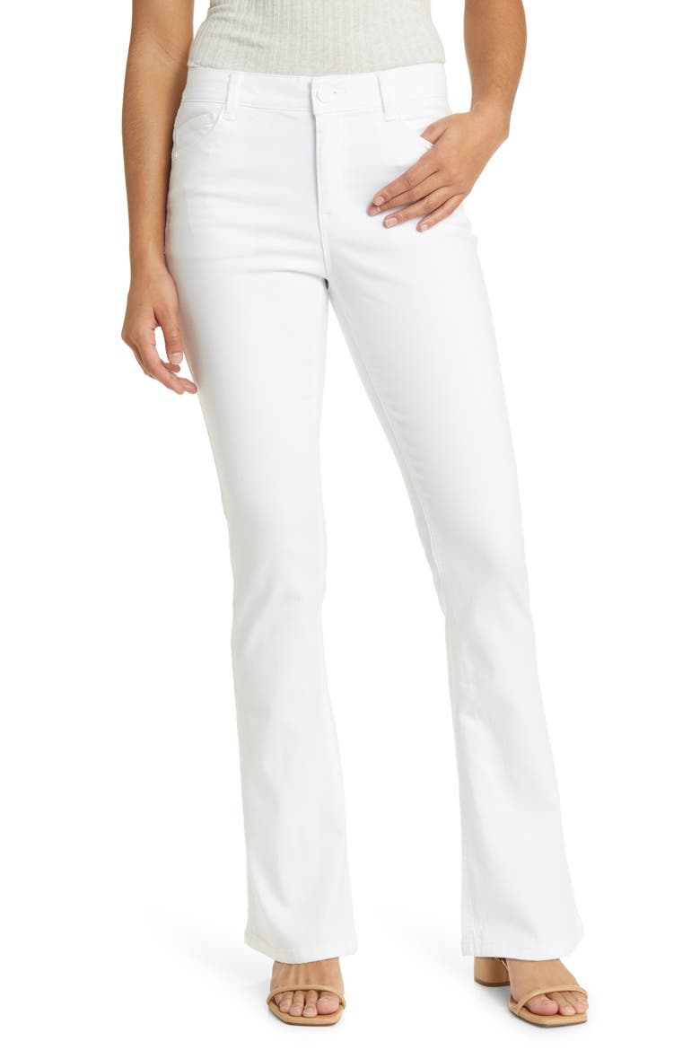 Brittany 'Ab'Solution High Waist Bootcut Jeans, Main, color, OPTIC WHITE