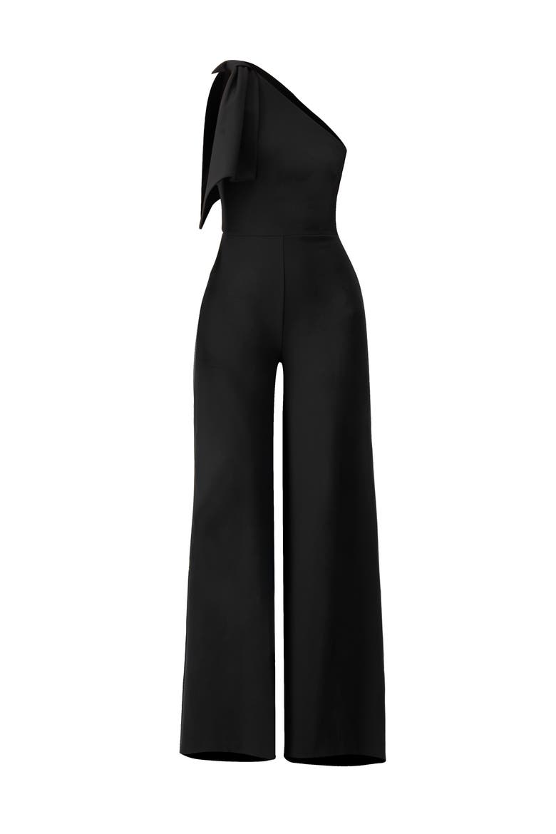 One-Shoulder Wide-Leg Jumpsuit, Alternate, color, Black