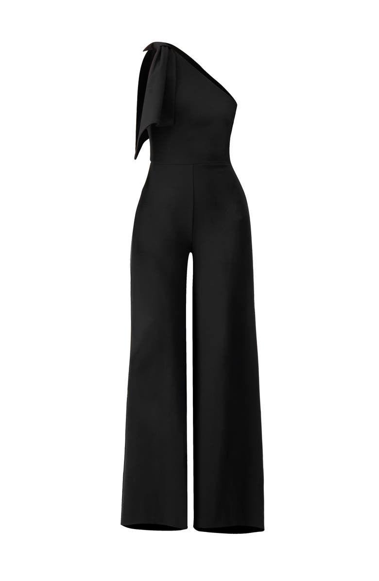 IVONNE One-Shoulder Wide-Leg Jumpsuit, Alternate, color, Black