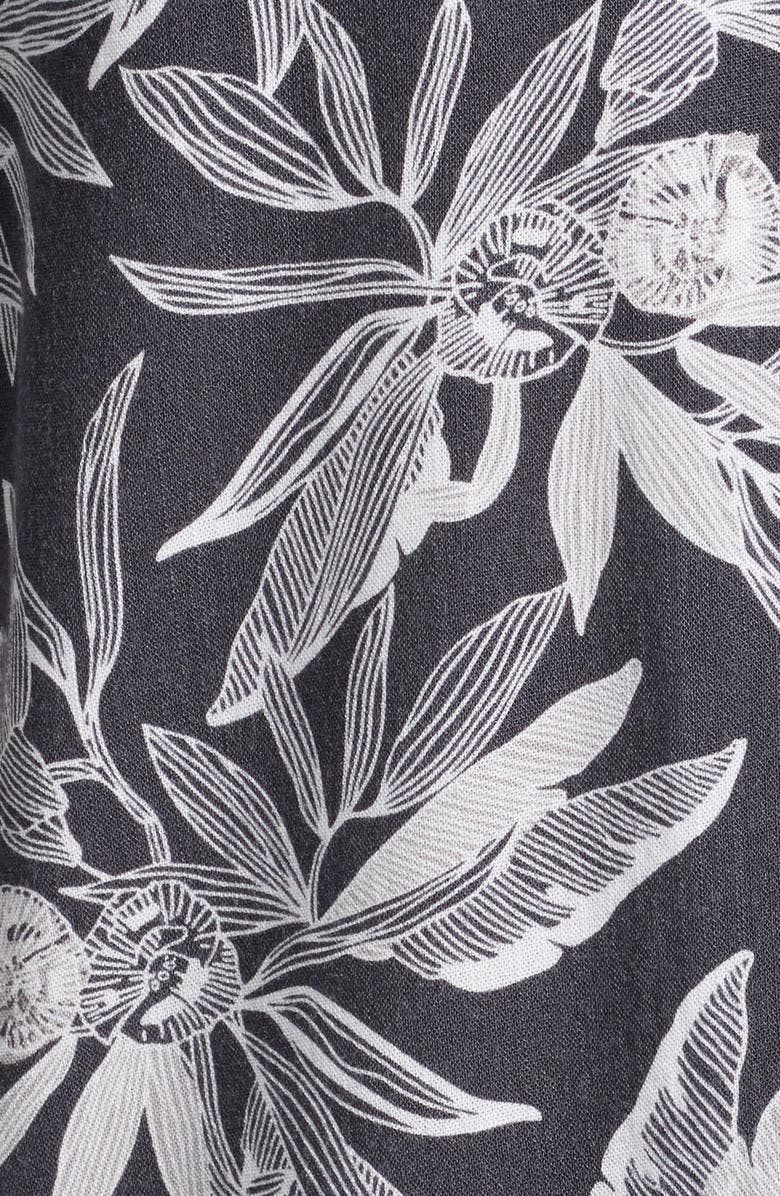 Open Edit Floral Camp Shirt, Alternate, color, Grey Fresh Botanical