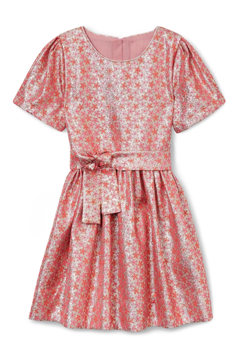 Kids' Leomie Metallic Party Dress, Main, color, PINK