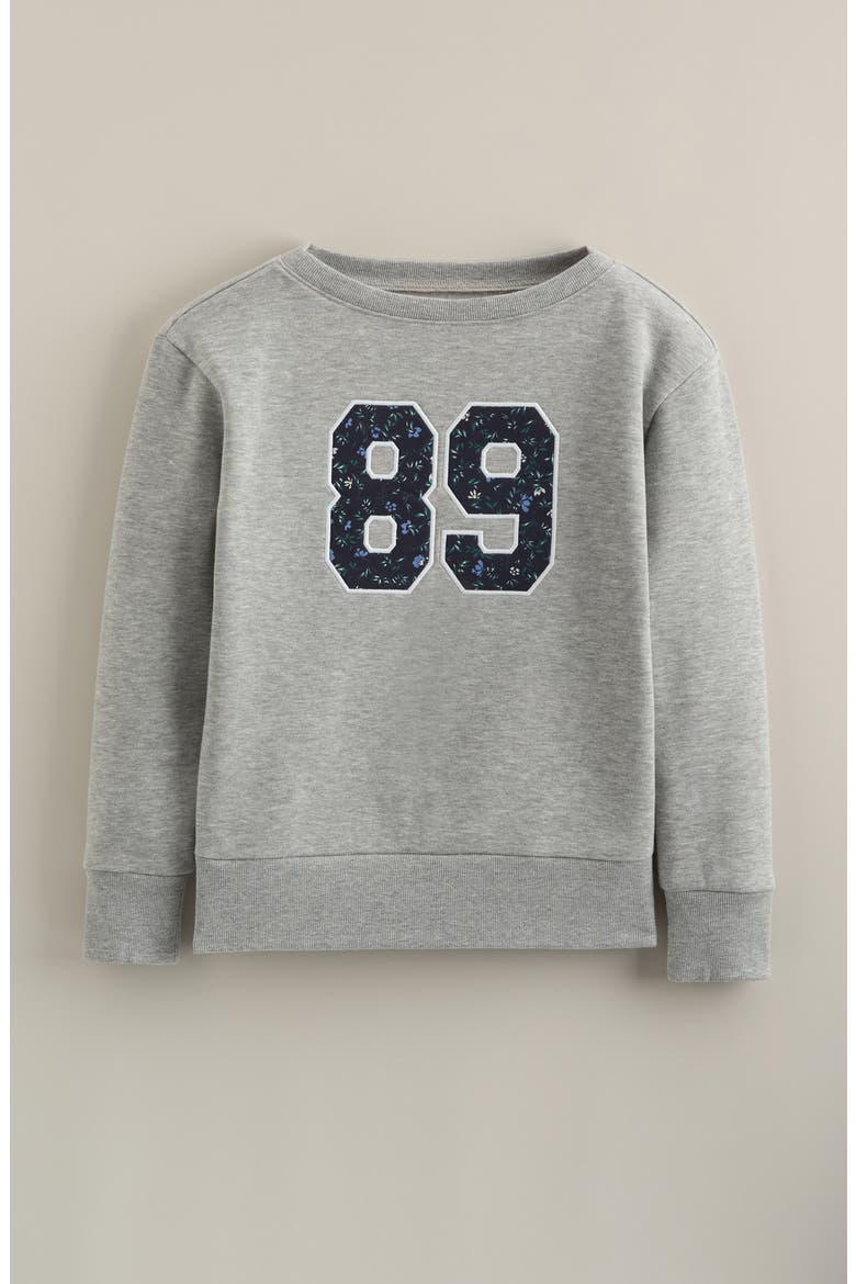 Kids' Appliqué Sweatshirt, Main, color, GREY LIGHT HEATHER 89