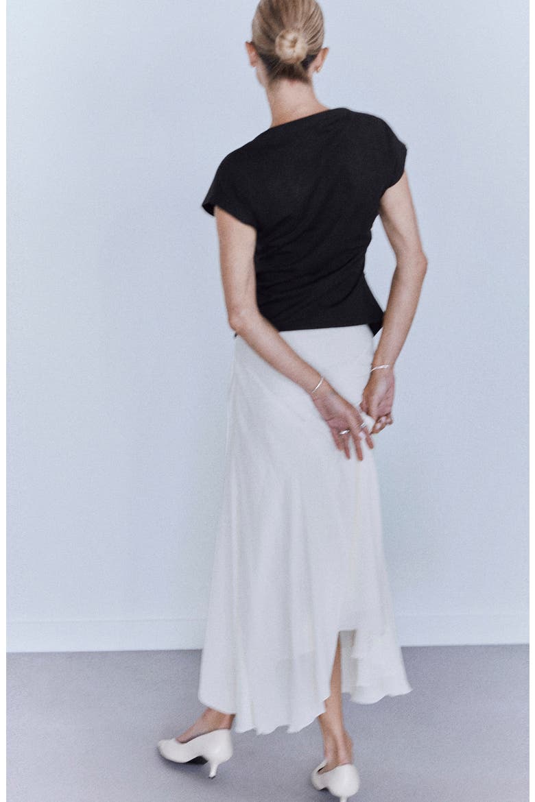Asymmetric Cotton T-Shirt, Alternate, color, BLACK