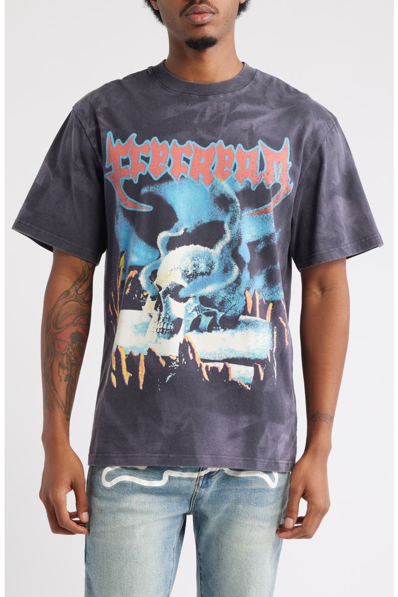 Oversize Stone Cold Graphic T-Shirt, Main, color, CHARCOAL ART