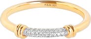 Astrid & Miyu Pavé Twist Detail Band Ring