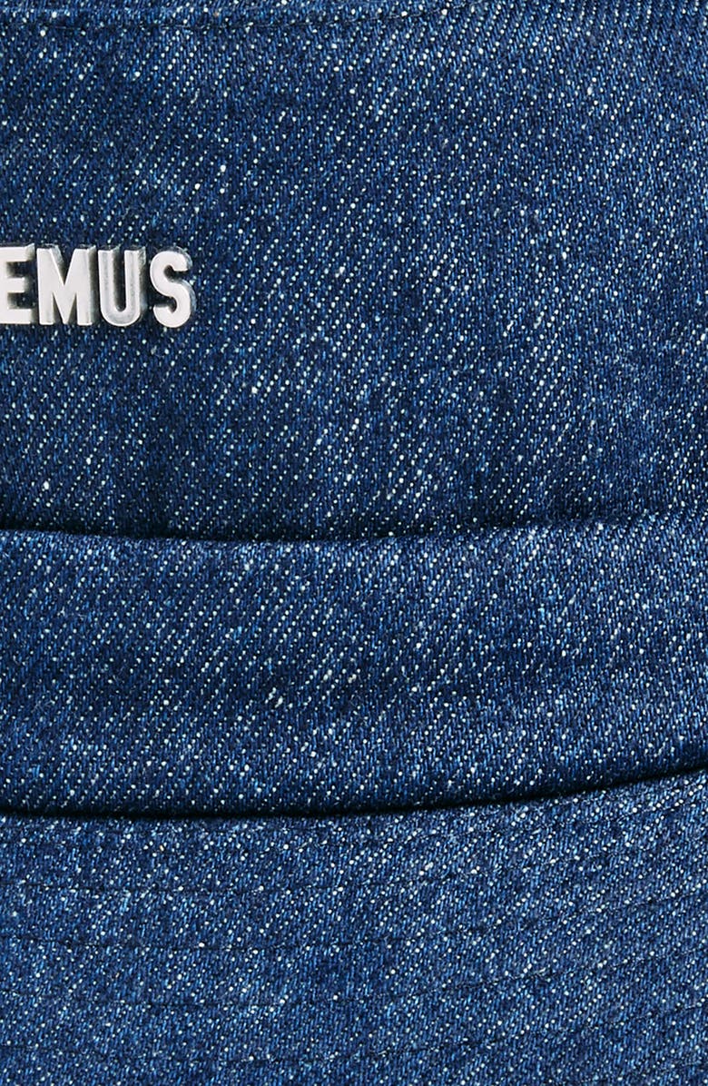 Jacquemus Le Bob Gadjo Denim Bucket Hat, Alternate, color, Navy/ Navy Stripe 38F