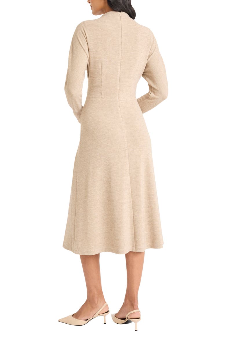 Funnel Neck Long Sleeve Knit Dress, Alternate, color, BEIGE