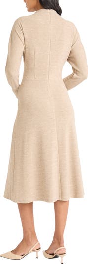 Funnel Neck Long Sleeve Knit Dress